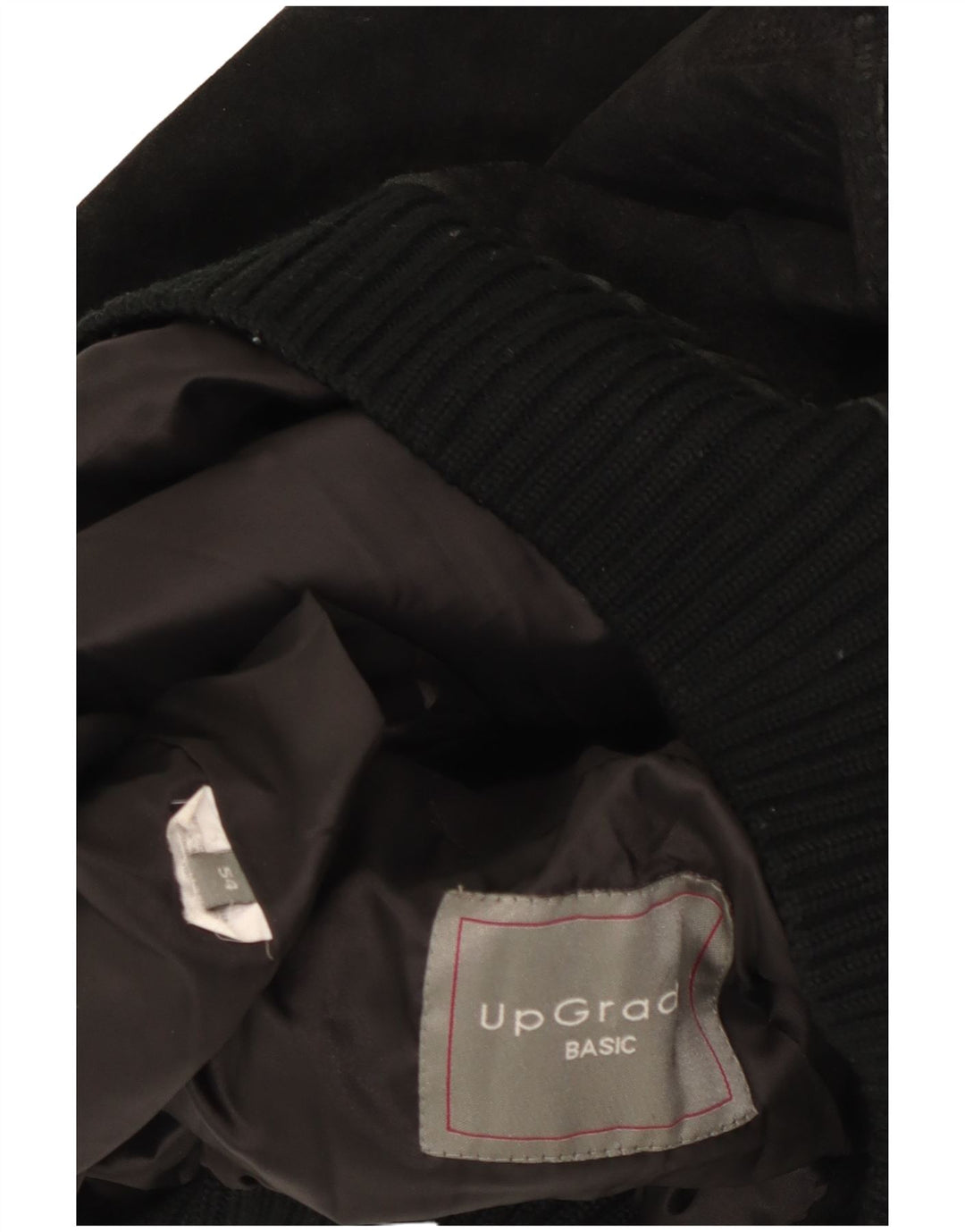 Giubbotto bomber vintage in pelle scamosciata da uomo IT 54 2XL Nero