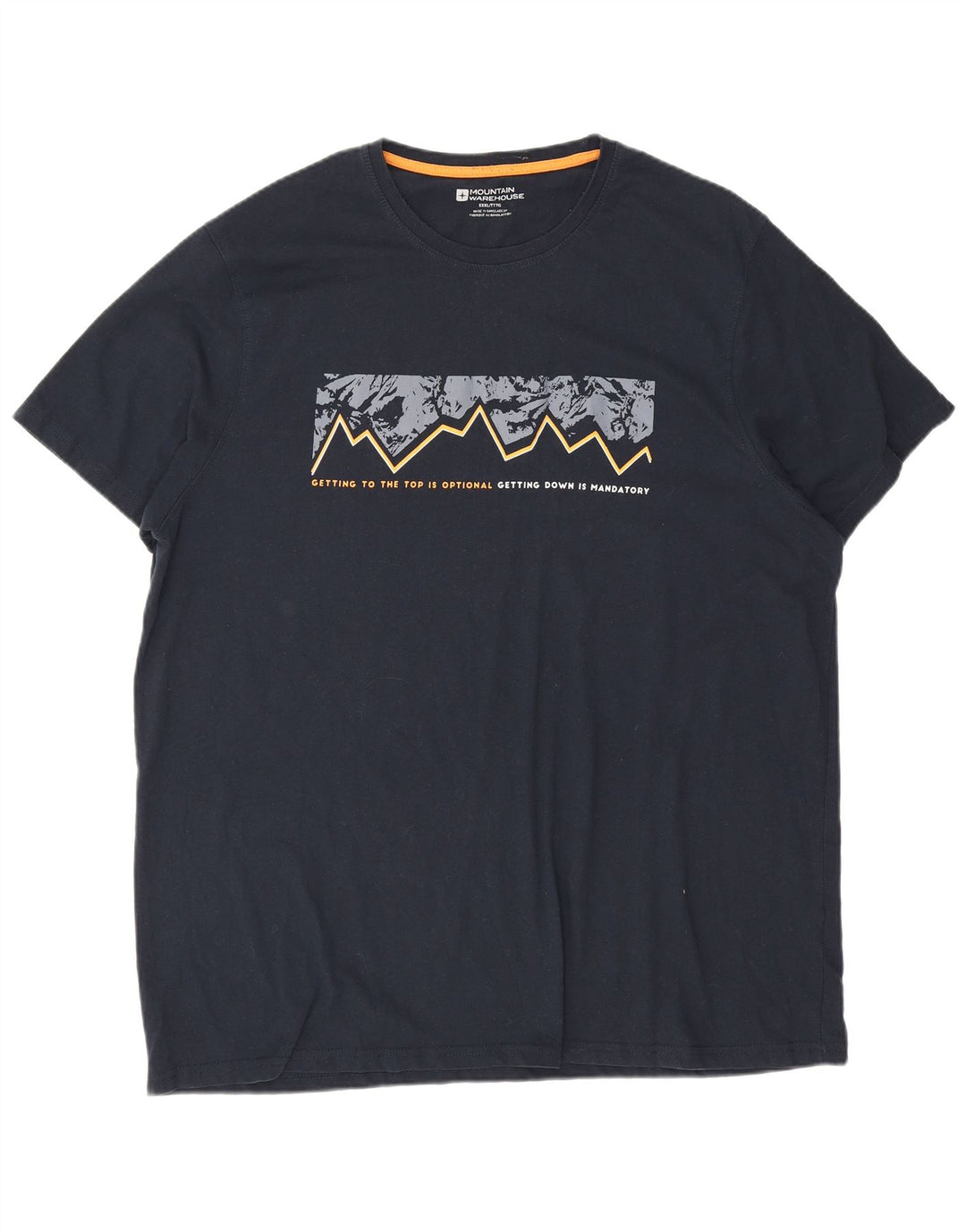 T-shirt grafica da uomo Mountain Warehouse Top 3XL in cotone blu navy