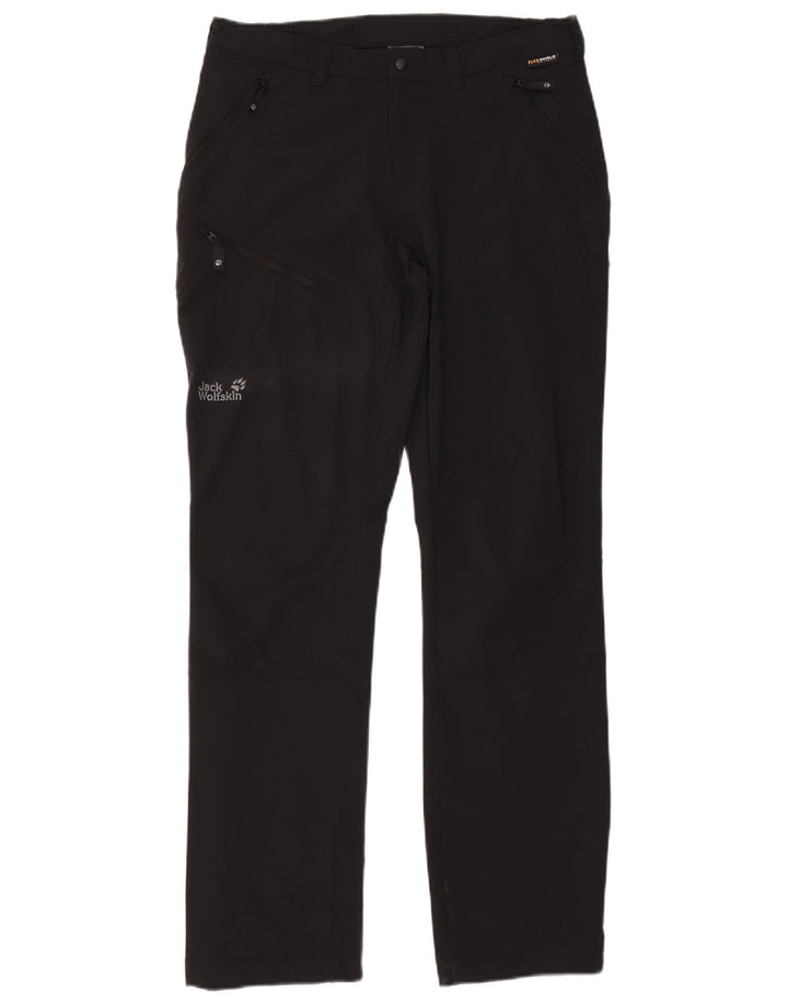 Pantaloni cargo dritti da donna Jack Wolfskin medi W30 L33 poliestere nero