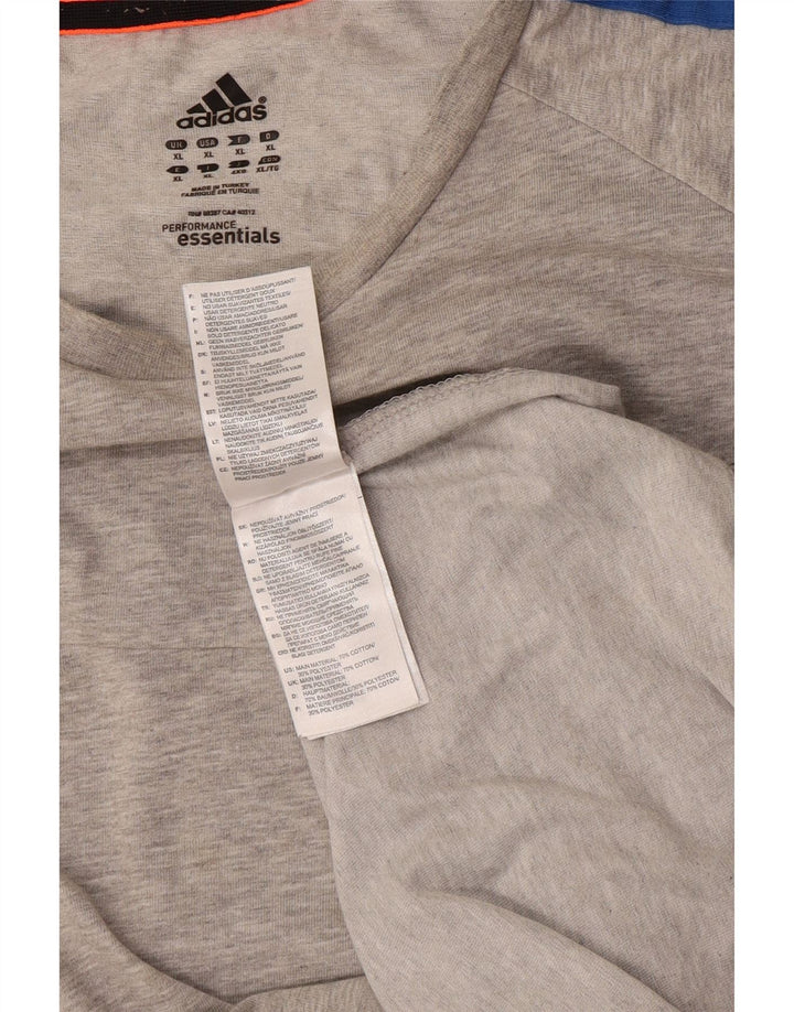 T-shirt Adidas Climalite da uomo Top XL in cotone chiazzato grigio