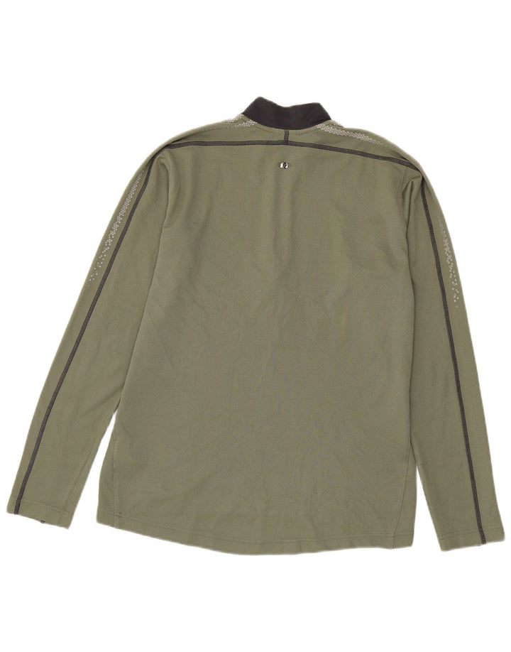 Adidas Uomo Zip Collo Pullover Tuta Top XS Poliestere Khaki