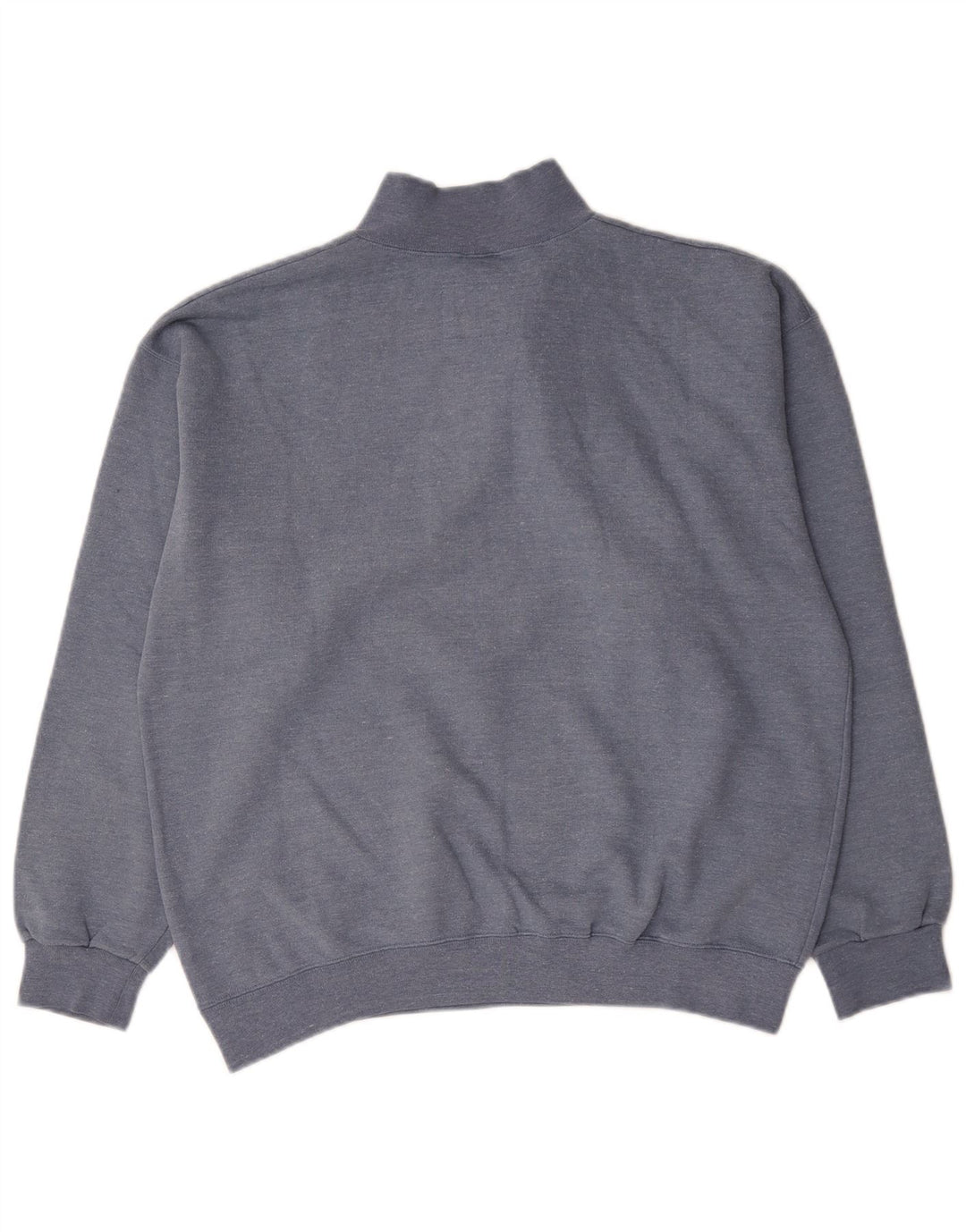 Felpa Champion da uomo con collo con zip, maglione grande, cotone blu