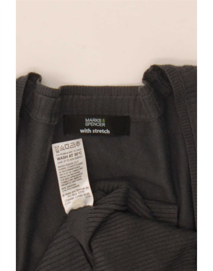 Maglione cardigan lungo da donna Marks & Spencer UK 12 Viscosa grigio medio