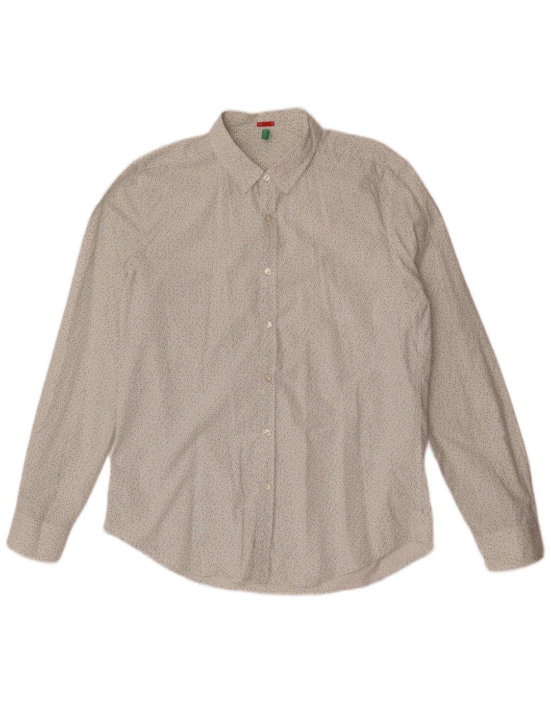 Camicia da uomo slim fit BENETTON grande bianca maculata