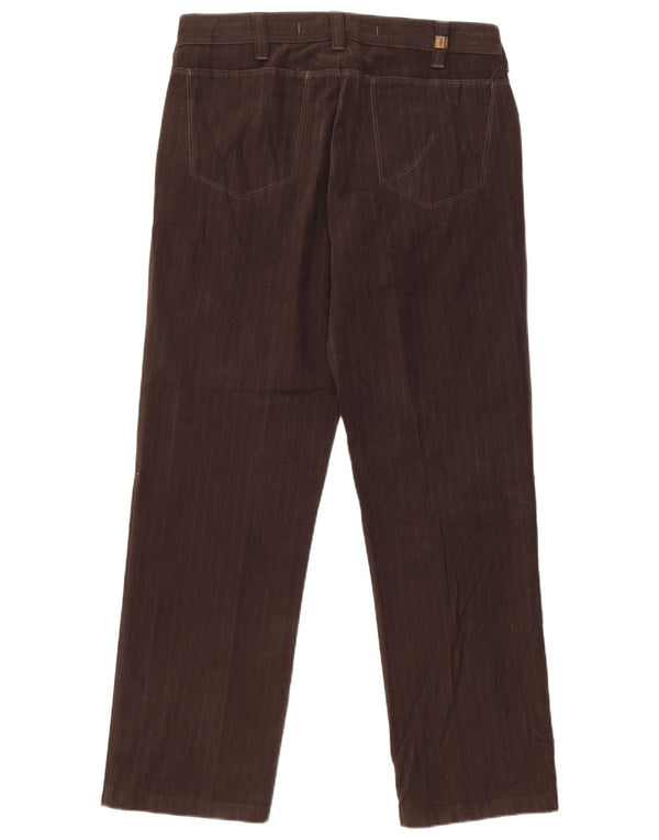 Pantaloni Casual Dritti Uomo Trussardi IT 50 Large W32 L29 Marrone a Righe