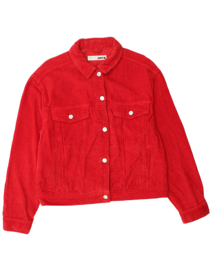 Giacca da donna oversize in velluto a coste Topshop UK 10 piccola in cotone rosso