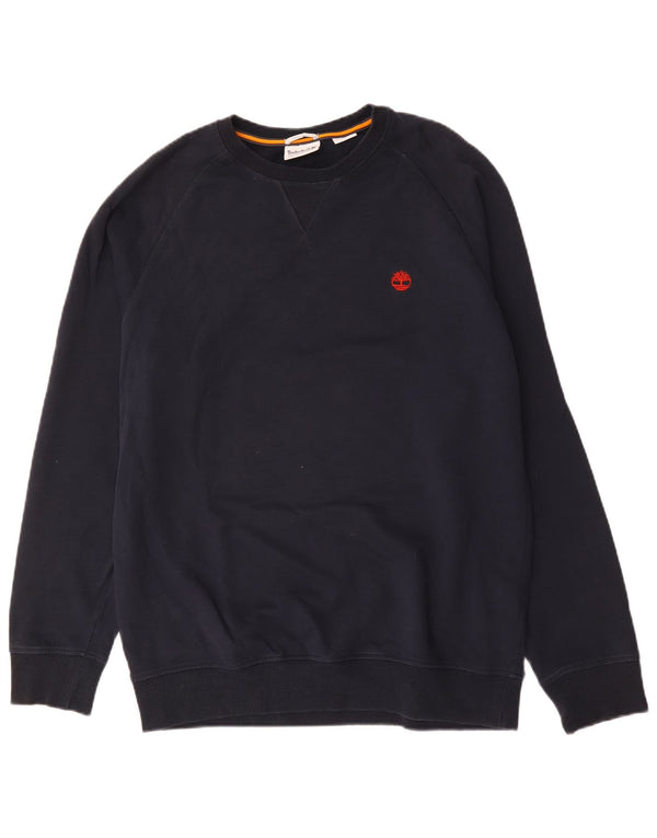 Timberland Felpa da uomo con vestibilità regolare, maglione grande, cotone blu navy