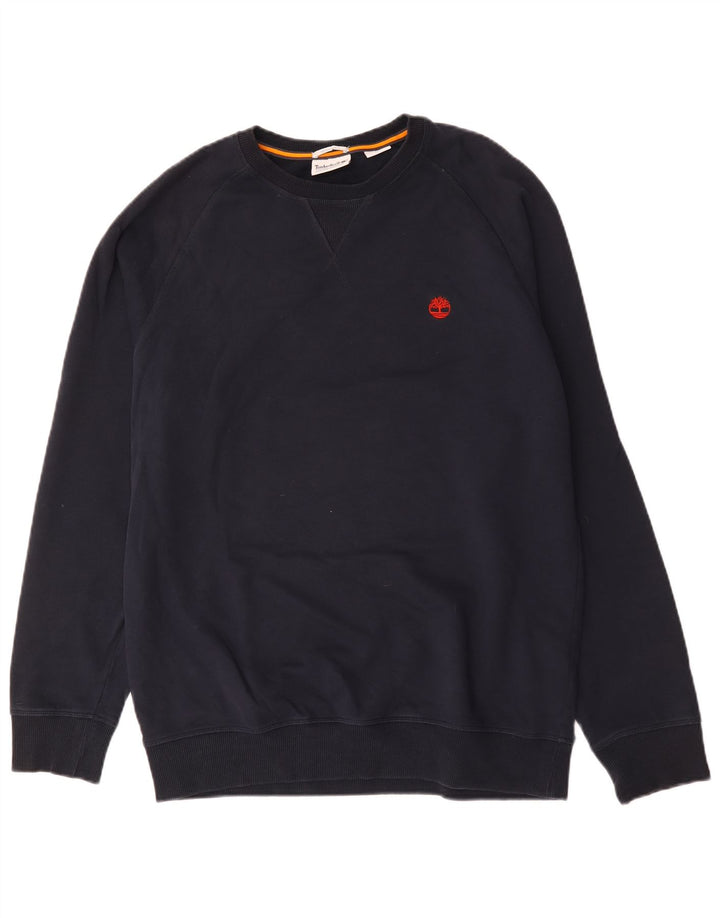 Timberland Felpa da uomo con vestibilità regolare, maglione grande, cotone blu navy
