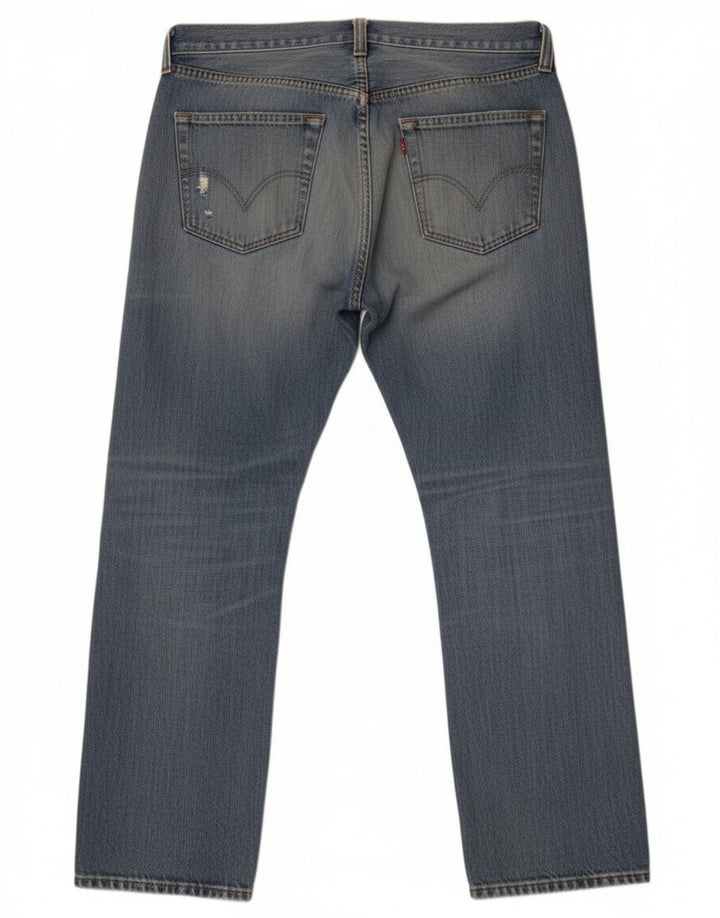 Levi's Uomo 501 Jeans dritti effetto consumato W36 L30 Blu