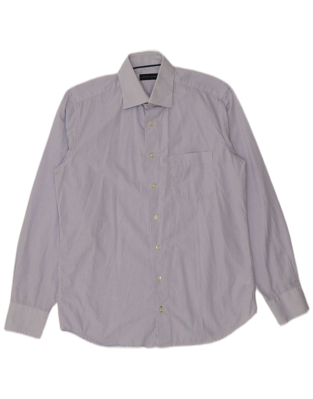 Camicia da uomo Tommy Hilfiger taglia 38 15 cotone a quadri blu medio