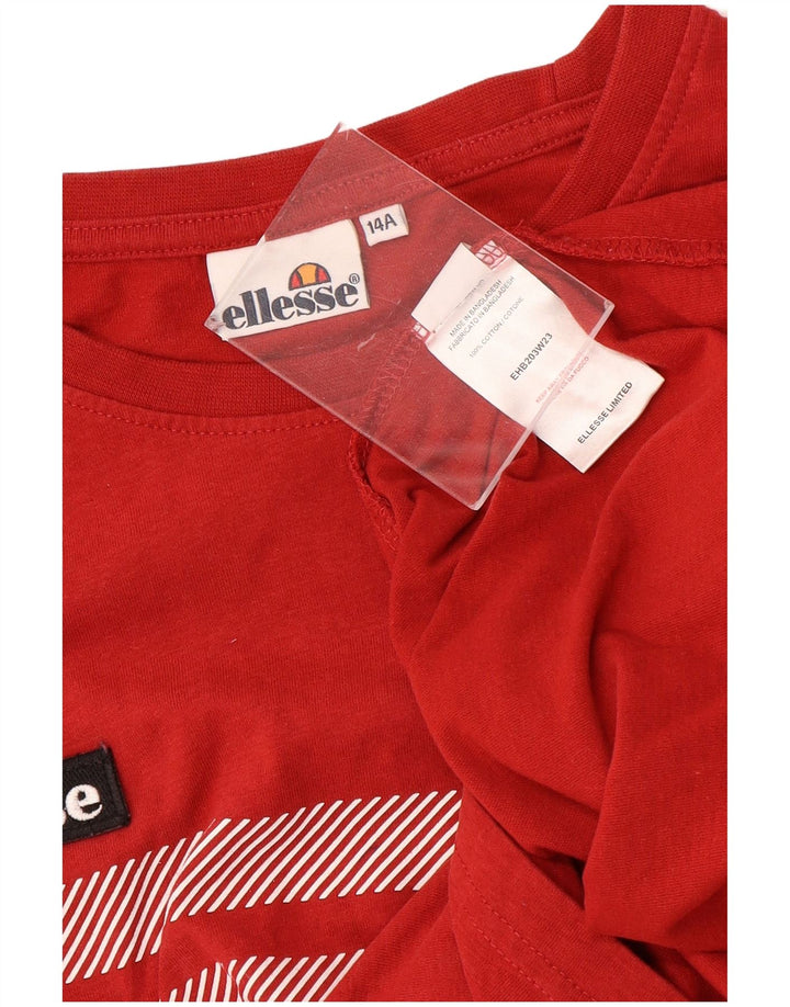 Maglia Ellesse Bambino Manica Lunga 13-14 Anni Cotone Rigato Rosso