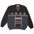 Maglione da uomo con scollo a V della South Coast, grande motivo geometrico multicolore