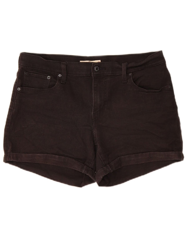 Pantaloncini di jeans a vita media da donna LEVI'S W31 cotone nero medio