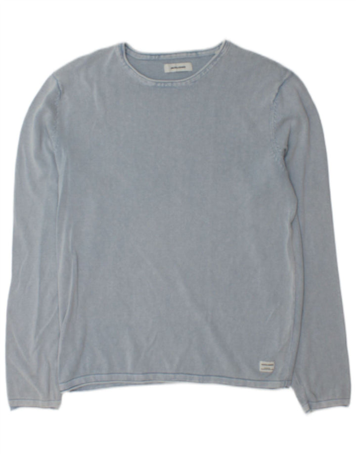 Jack & Jones Maglione da uomo con scollo a barca in cotone blu medio