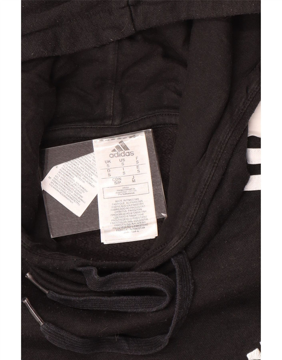 Felpa con cappuccio da uomo Adidas Small nera in poliestere