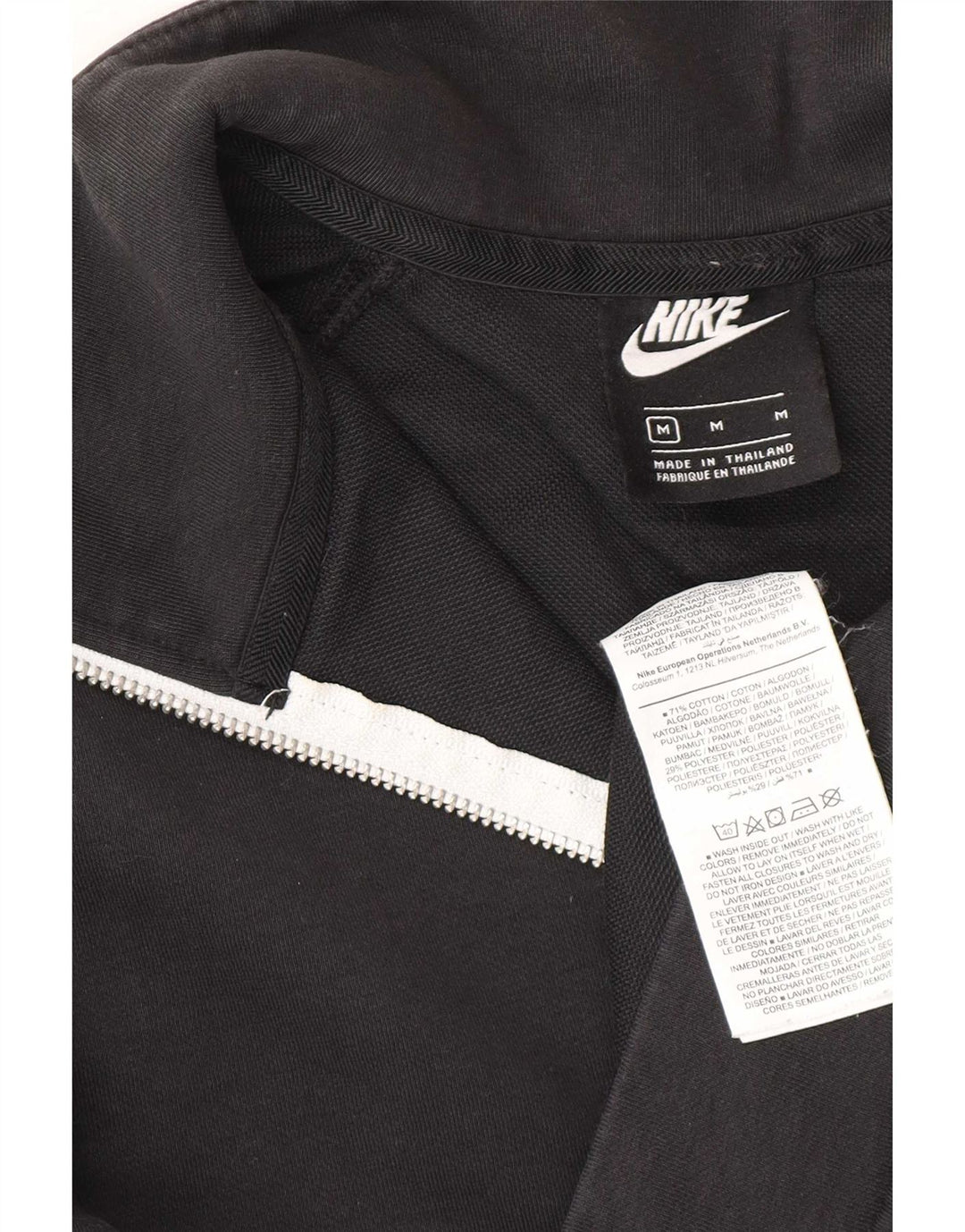 Felpa Nike da uomo con zip e collo, in cotone nero medio