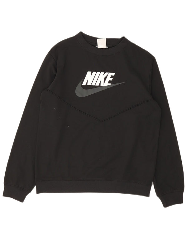 Felpa con grafica Nike da ragazzo, 13-14 anni, poliestere nero