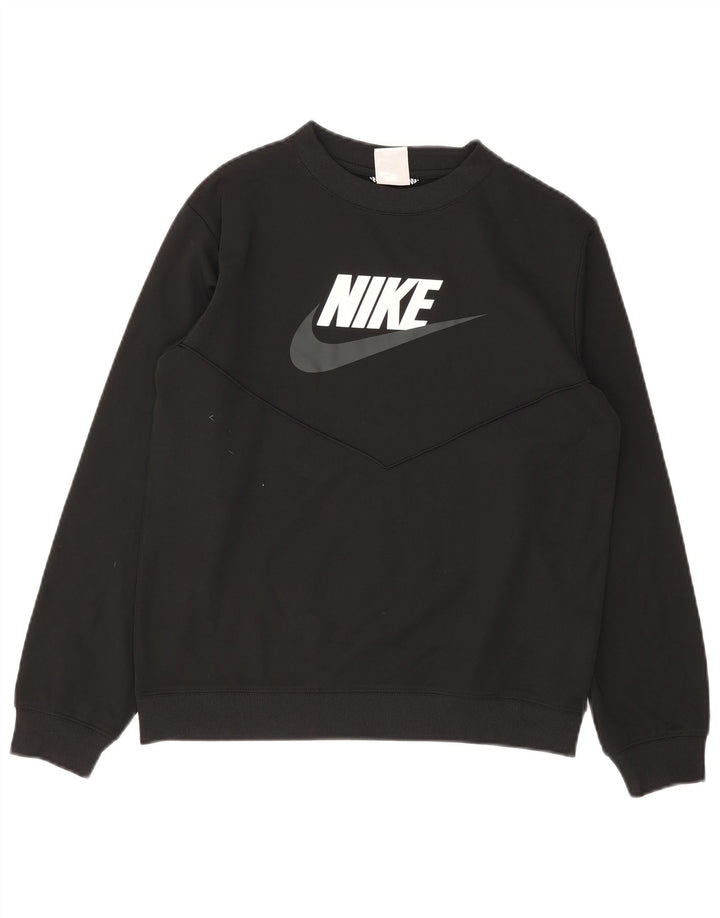 Felpa con grafica Nike da ragazzo, 13-14 anni, poliestere nero