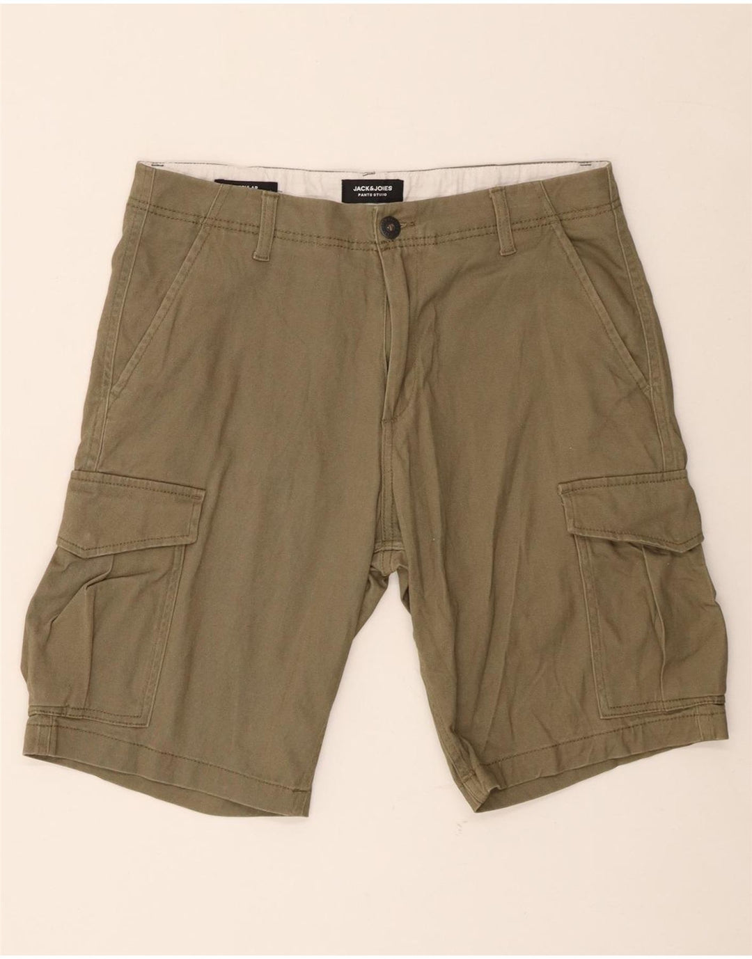 Jack & Jones Pantaloncini cargo da uomo vestibilità regolare medi W32 cotone kaki