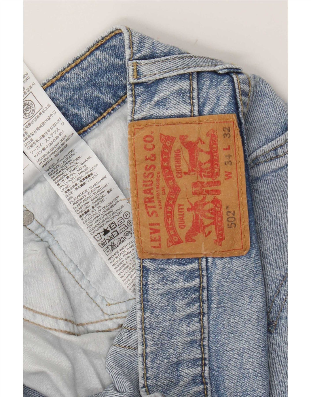 Levi's Uomo 502 Jeans affusolati W34 L32 Cotone blu