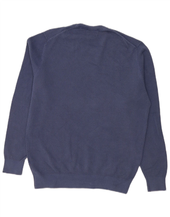 Maglione maglione girocollo da uomo Massimo Dutti grande cotone blu