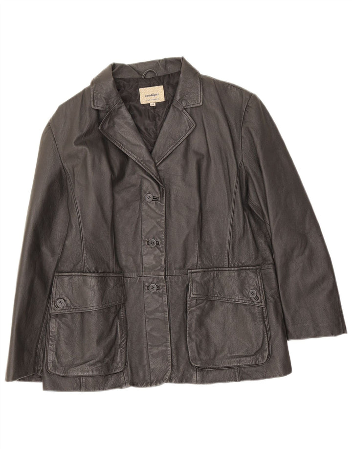Giacca Blazer in Pelle da Donna a 3 Bottoni Conbipel IT 48 XL Nera