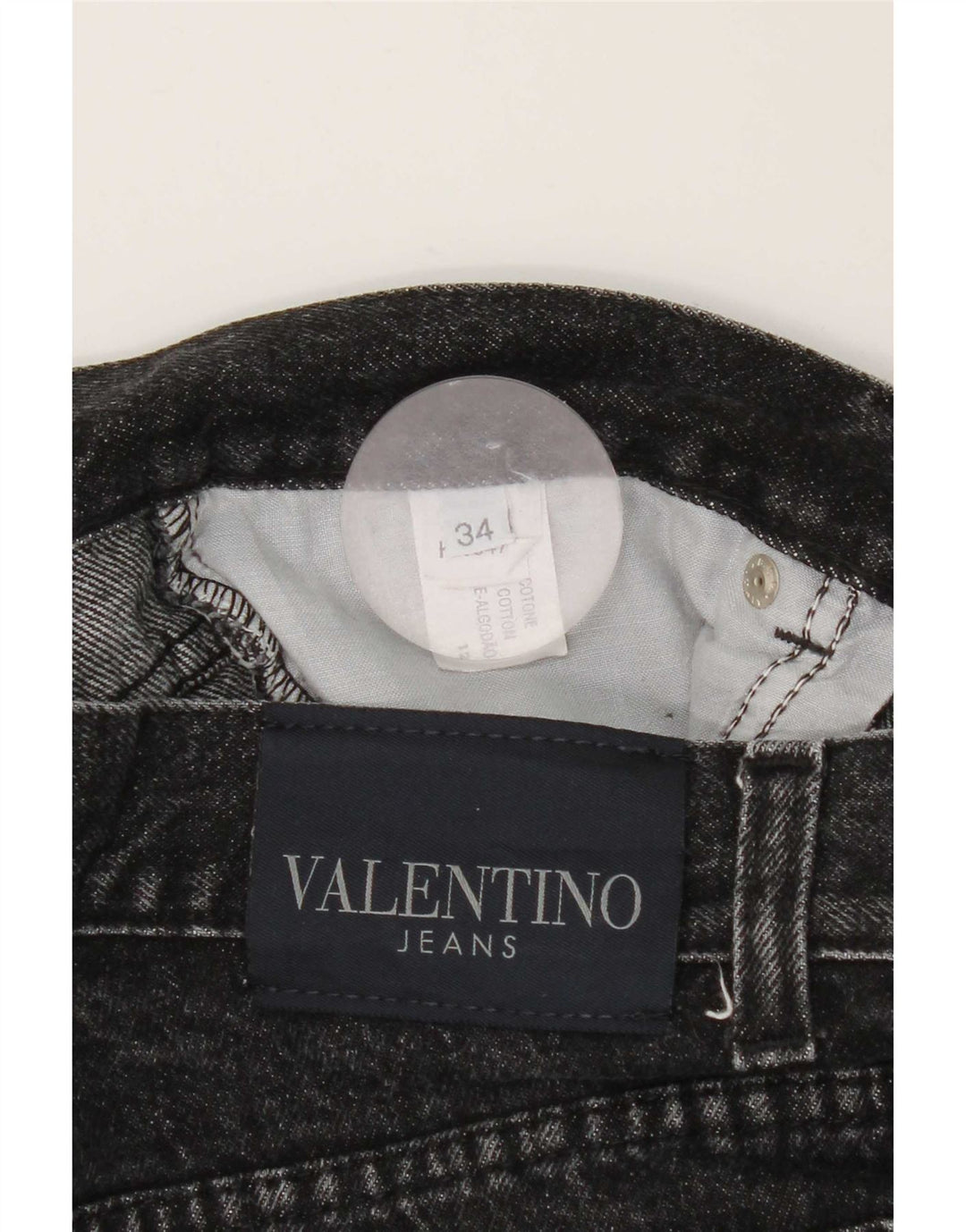 Jeans dritti da uomo Valentino W34 L31 in cotone nero