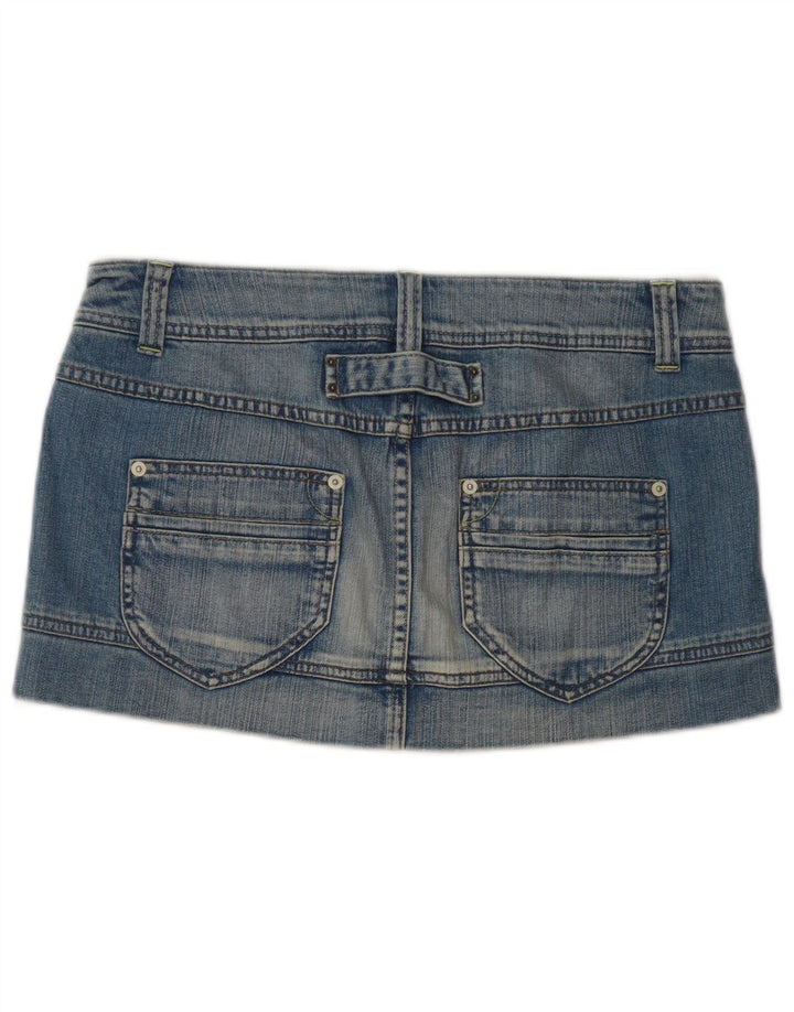 Gonna mini denim da donna Benetton IT 42 media W32 blu cotone