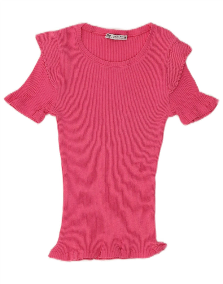 Top Blusa Donna Zara UK 8 Small Rosa