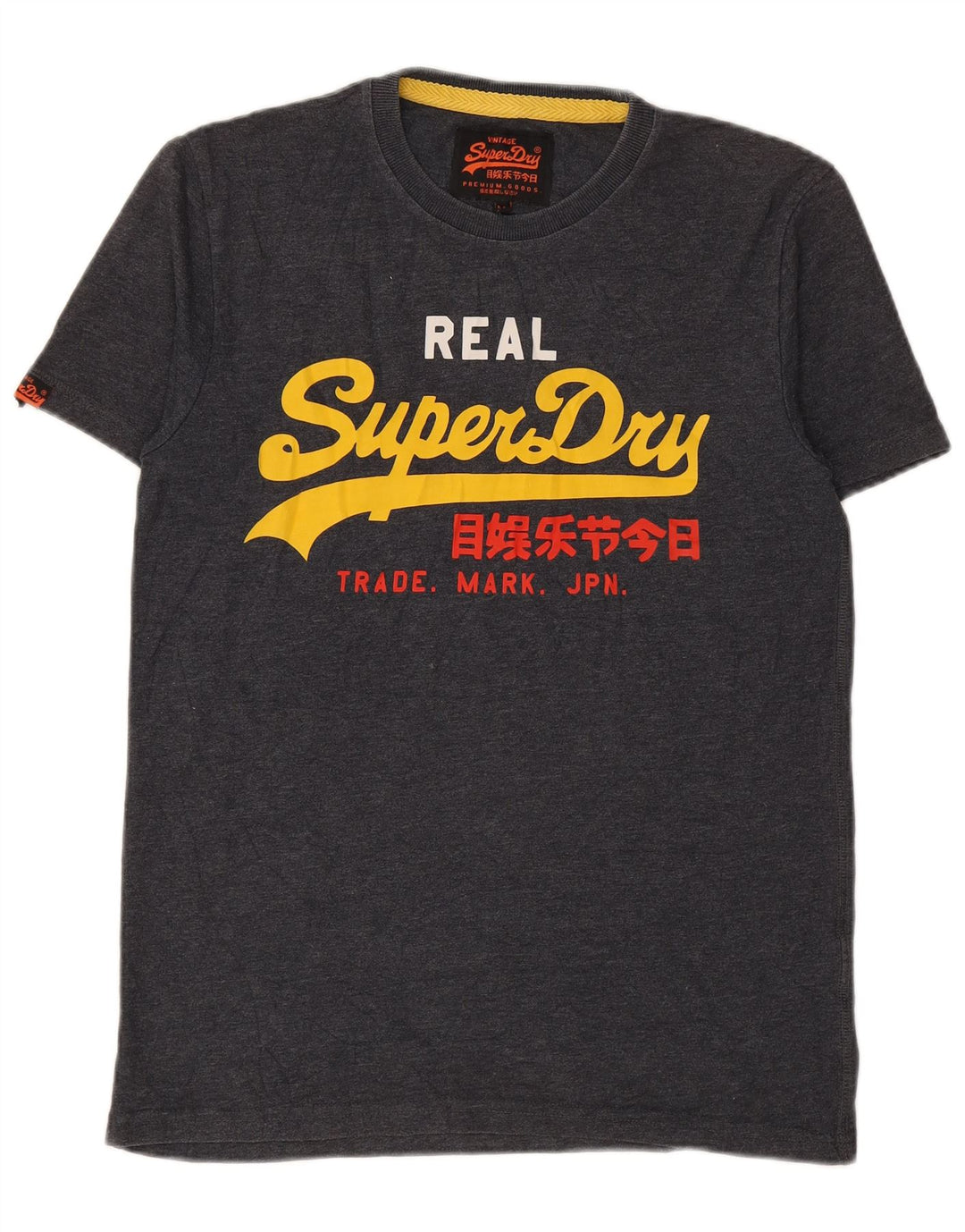 T-shirt grafica da uomo SUPERDRY Top in cotone grigio medio