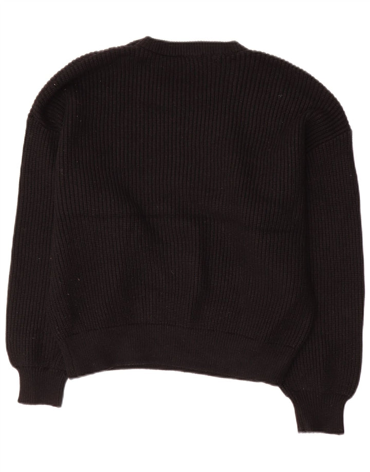Maglione maglione girocollo da donna Zara UK 14 viscosa nera media