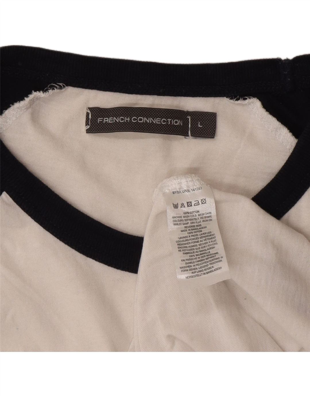T-shirt da donna French Connection Top grande in cotone color block bianco