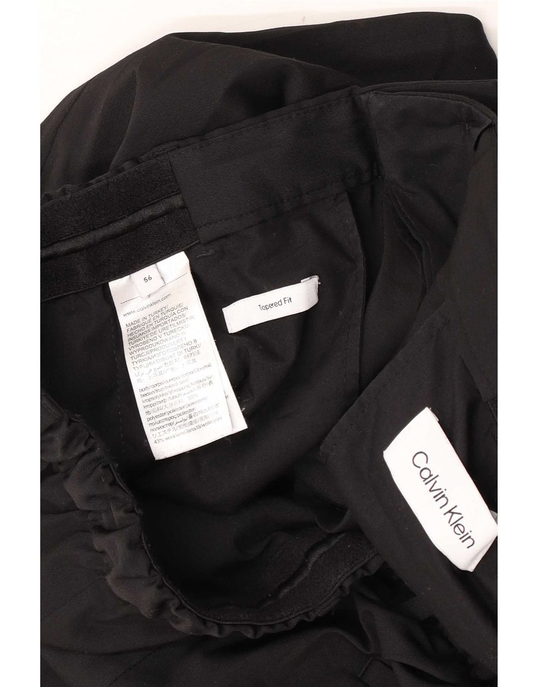 Pantaloni chino affusolati da uomo Calvin Klein W36 L30 poliestere nero