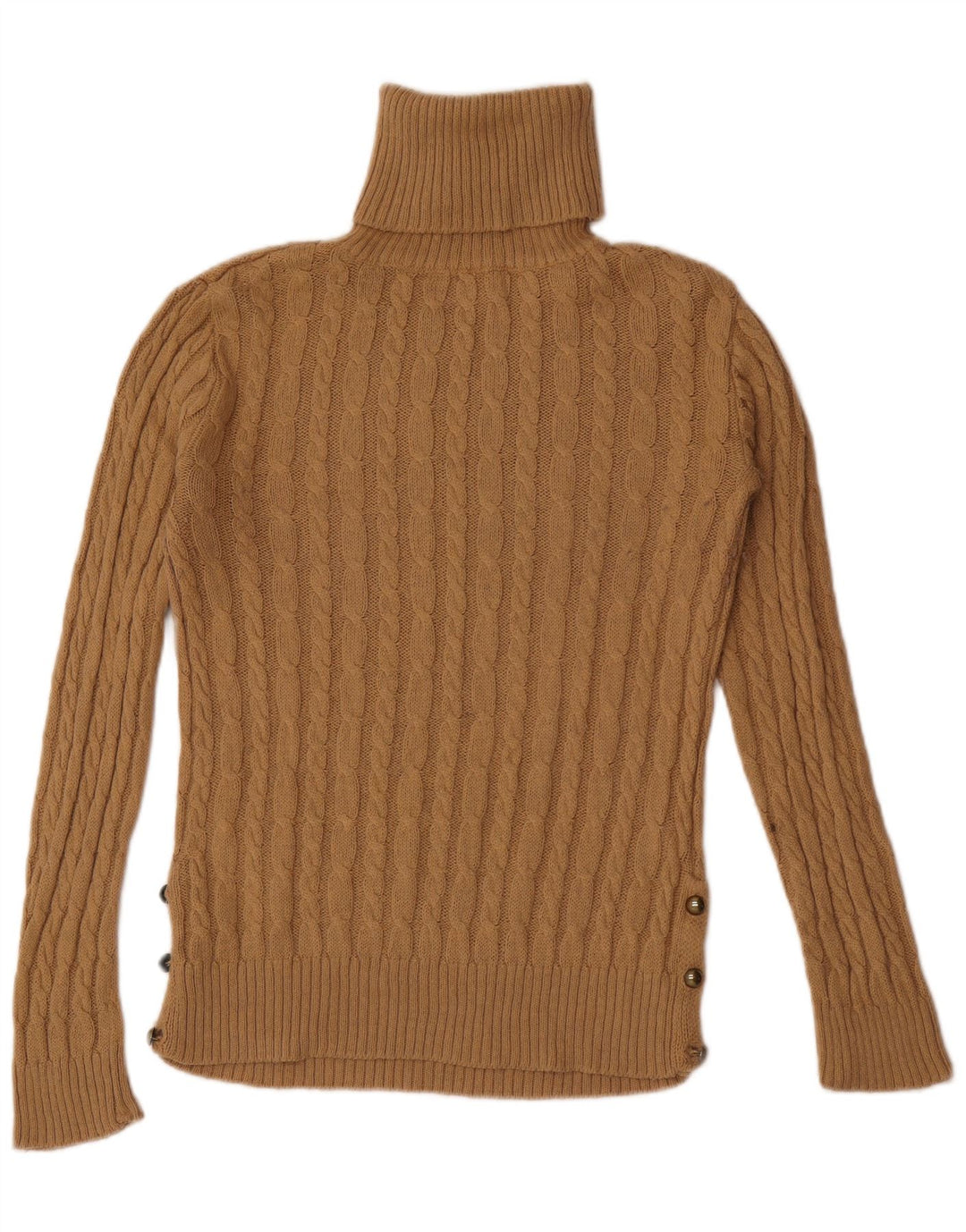 Maglione maglione a collo alto da donna Zara UK 12 Acrilico marrone medio