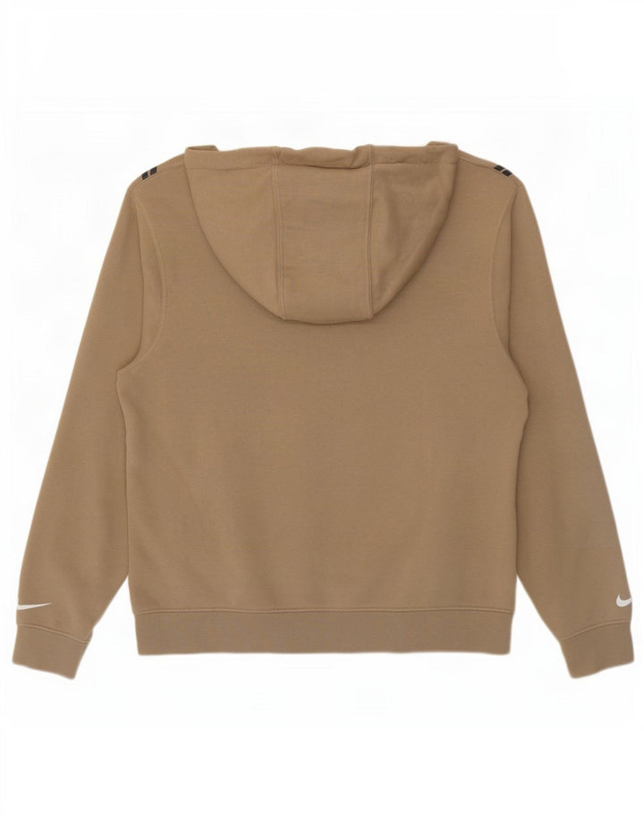 Felpa con cappuccio grafica Nike da uomo in cotone beige medio