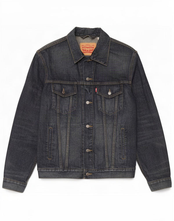 Giacca di jeans da uomo Levi's UK 40 grande cotone blu navy