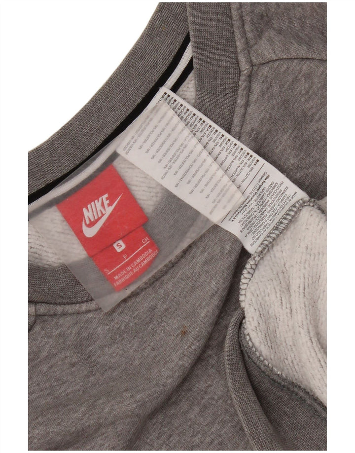 Felpa oversize da donna Nike maglione UK 10 piccolo cotone grigio