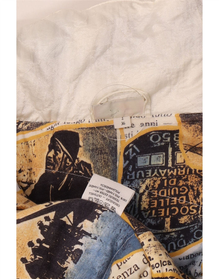 Giacca a vento vintage da uomo con cappuccio EU 36 piccola bianca in poliammide