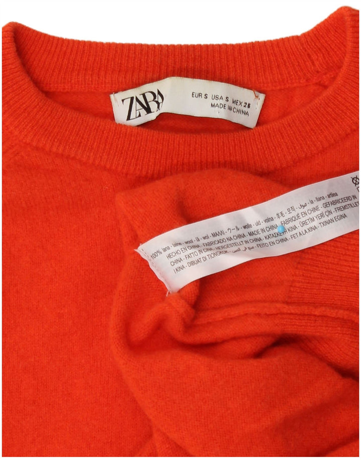 Maglione maglione girocollo da uomo Zara piccolo in lana arancione