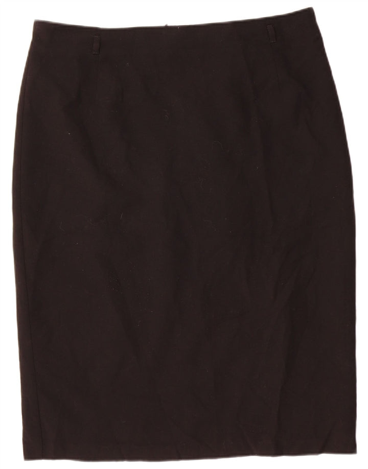 Gonna a tubino da donna Marks & Spencer UK 16 grande W34 poliestere nero