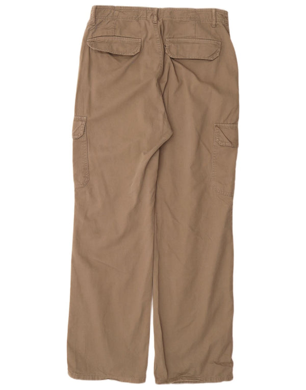 Pantaloni cargo larghi da donna Zara EU 42 Large W32 L31 Cotone beige