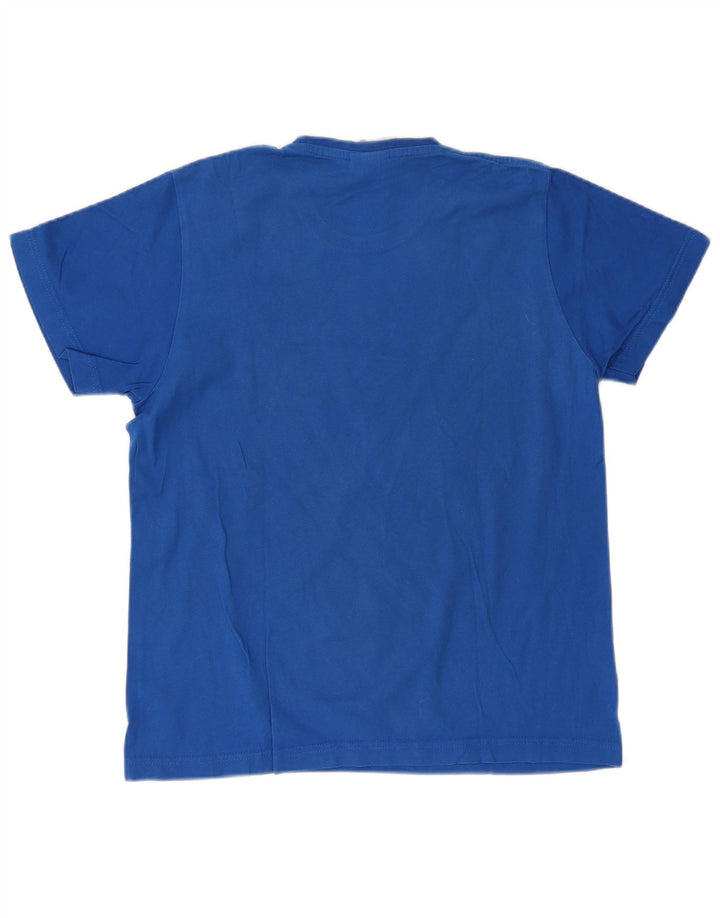 T-shirt grafica da uomo Adidas Top in cotone blu medio
