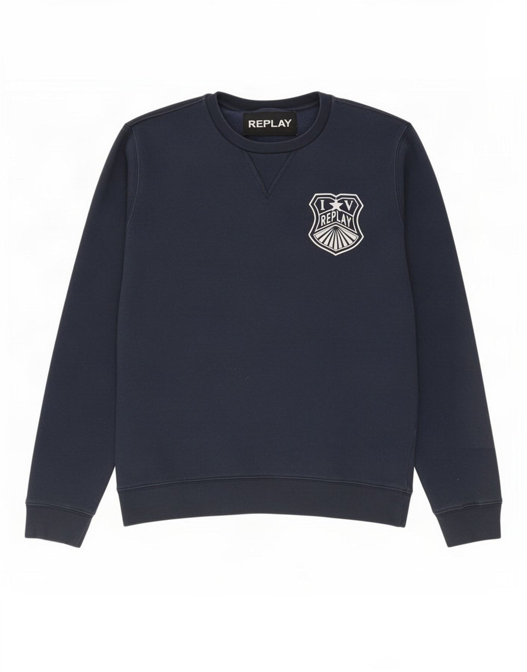 Replay Felpa da uomo in cotone medio blu navy