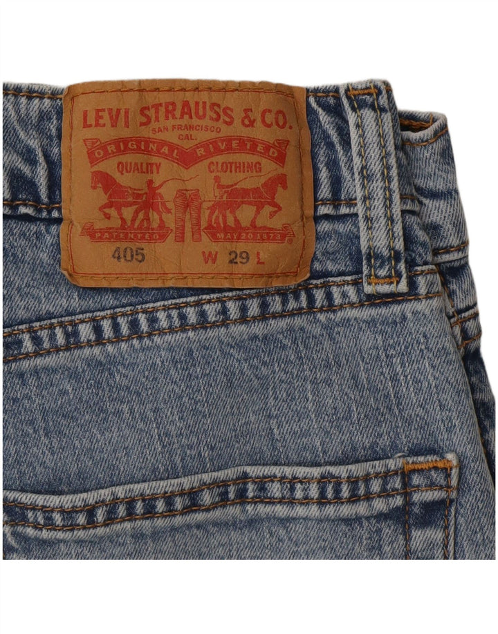 Pantaloncini di jeans Levi's 405 da uomo W29 piccoli in cotone blu