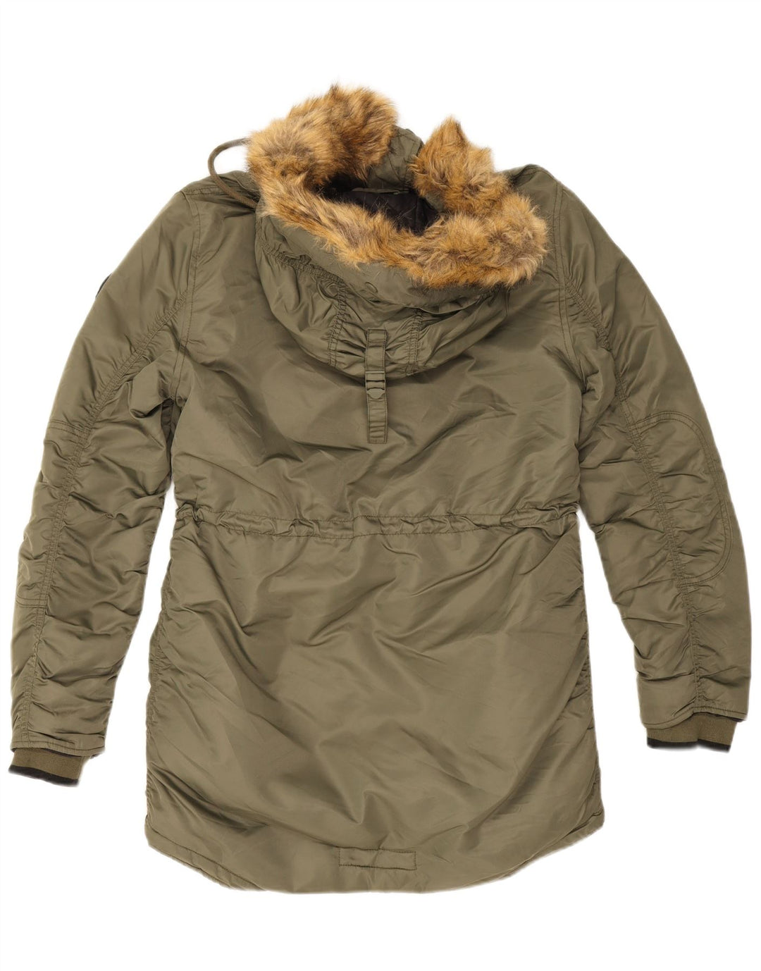 Giacca parka da donna con cappuccio Superdry UK 12 nylon kaki medio
