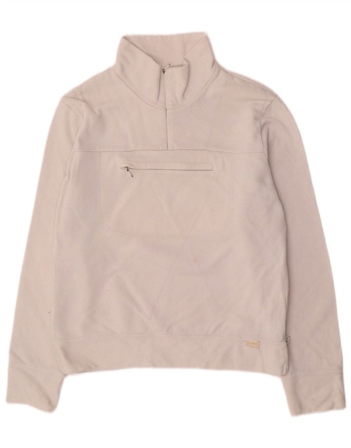 Felpa Champion da donna con zip e collo, maglione, UK 10, piccola, bianca