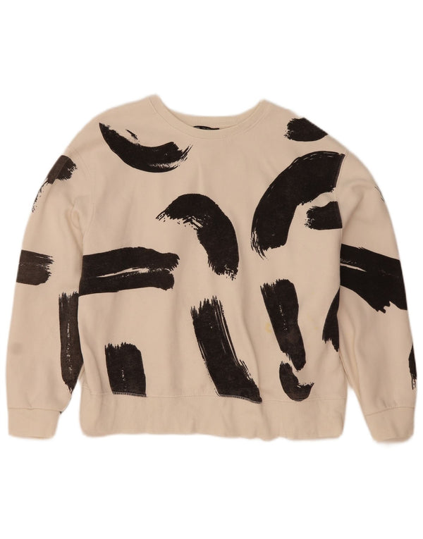 Felpa corta da donna Zara UK 14 blocco colore bianco medio