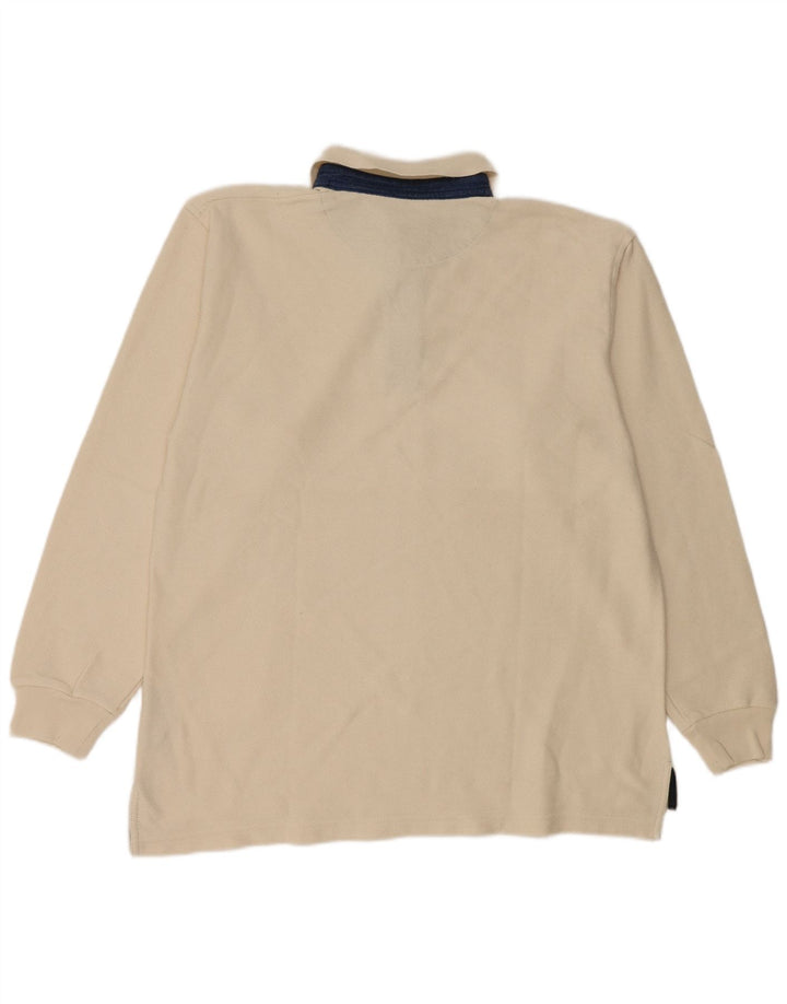 Polo da rugby da uomo a maniche lunghe Slam in cotone beige medio