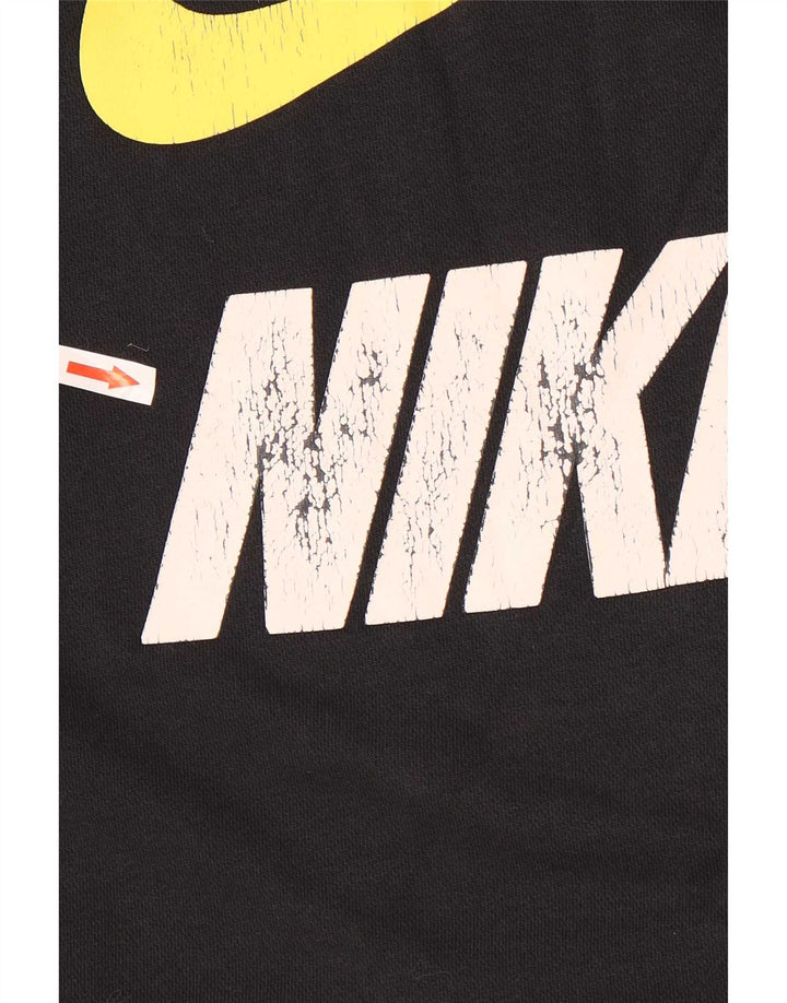 Felpa con cappuccio grafica Nike da uomo piccola in cotone nero
