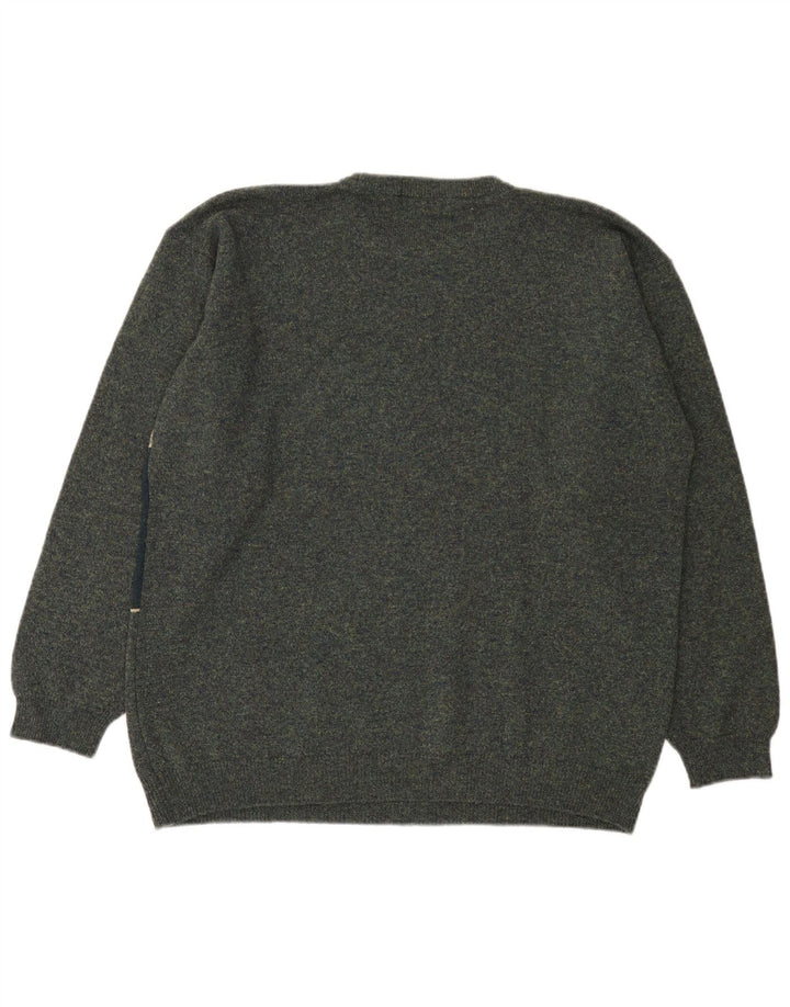 Maglione maglione girocollo da uomo Marks & Spencer grande color block verde